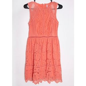 Xhilaration floral lace dress, coral